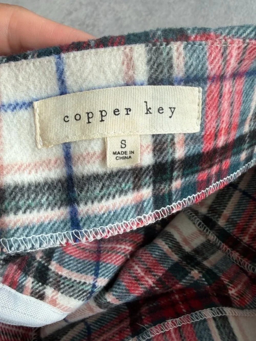 COPPER KEY Holiday Plaid Mini Skirt Size Small